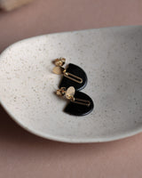 Ohrstecker 'Halbkreis Oval' aus Porzellan