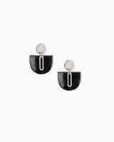 Ohrstecker 'Halbkreis Oval' aus Porzellan