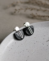 Ohrstecker 'Halbkreis Oval' aus Porzellan