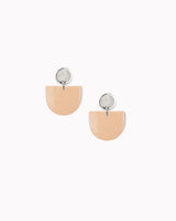 Ohrstecker 'Porzellanplättchen Halbkreis'