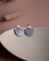 Ohrstecker 'Porzellanplätchen Halbkreis'