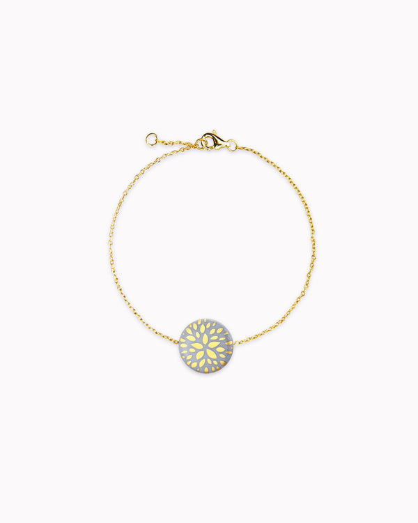 Porzellan-Armband 'Blumenstern' Gold