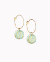 Creolen mit Porzellan-Anhänger 'Fischgrät'