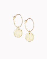 Creolen mit Porzellan-Anhänger 'Fischgrät'