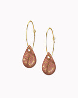 Creolen mit Porzellan-Anhänger 'Tropfen Geo'