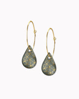 Creolen mit Porzellan-Anhänger 'Tropfen Geo'