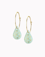 Creolen mit Porzellan-Anhänger 'Tropfen Geo'