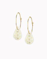 Creolen mit Porzellan-Anhänger 'Tropfen Geo'