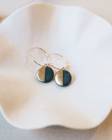 Creolen mit Porzellan-Anhänger 'Halbkreis'