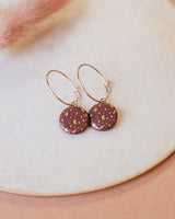 Creolen mit Porzellan-Anhänger 'Terrazzo'