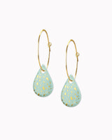 Creolen mit Porzellan-Anhänger 'Tropfen Terrazzo'