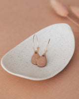 Creolen mit Porzellan-Anhänger 'Tropfen Terrazzo'