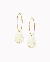 Creolen mit Porzellan-Anhänger 'Tropfen Terrazzo'