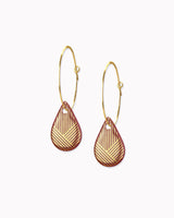 Creolen mit Porzellan-Anhänger 'Tropfen Triple'