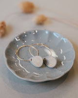 Creolen mit Porzellan-Anhänger 'Tropfen Triple'