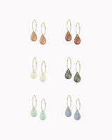 Creolen mit Porzellan-Anhänger 'Tropfen Geo'