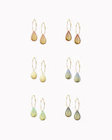 Creolen mit Porzellan-Anhänger 'Tropfen Pfau'