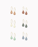 Creolen mit Porzellan-Anhänger 'Tropfen Terrazzo'