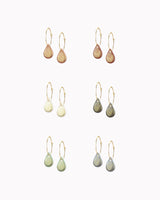 Creolen mit Porzellan-Anhänger 'Tropfen Triple'