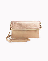 Vegane Foldover-Clutch 'Finja' - Roségold/Beige