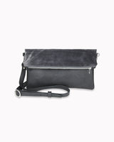 Vegane Foldover-Clutch 'Finja' - Dunkelgrau