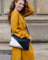 Vegane 'Geo'-Umhängetasche 'Gesina' - Schwarz/Gold