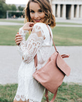 Leder-Rucksack 'Runa' - Altrosa