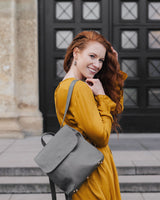 Leder-Rucksack 'Runa' - Grau