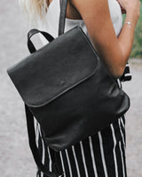 Leder-Rucksack 'Runa' - Schwarz