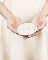 Schmuck-Tellerchen mit Muster 'Geo' Weiß-Gold