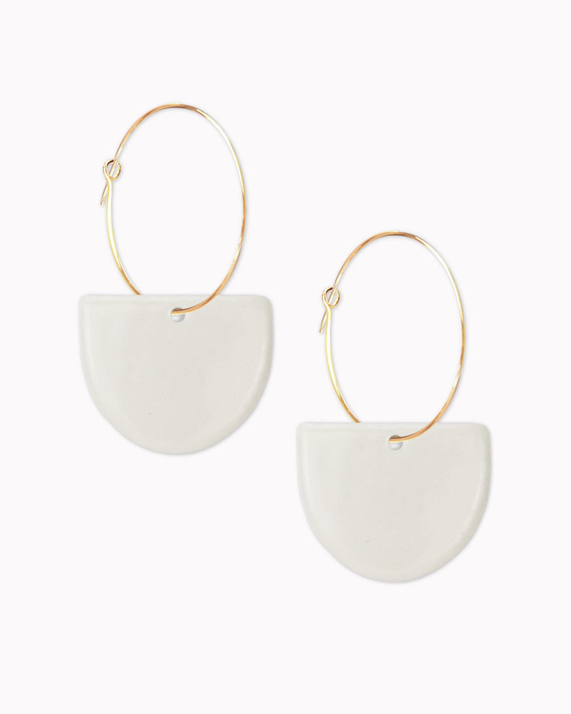 Creolen 'Halbkreis Fächer' aus Porzellan