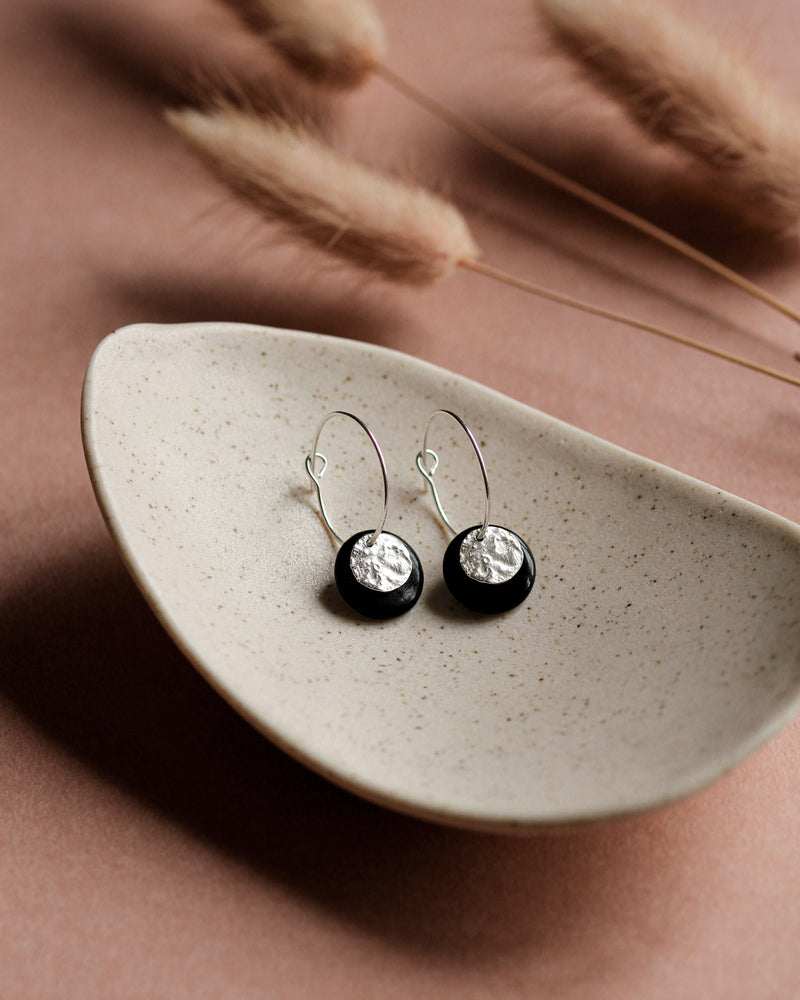 Creolen 'Mondplättchen' aus Porzellan