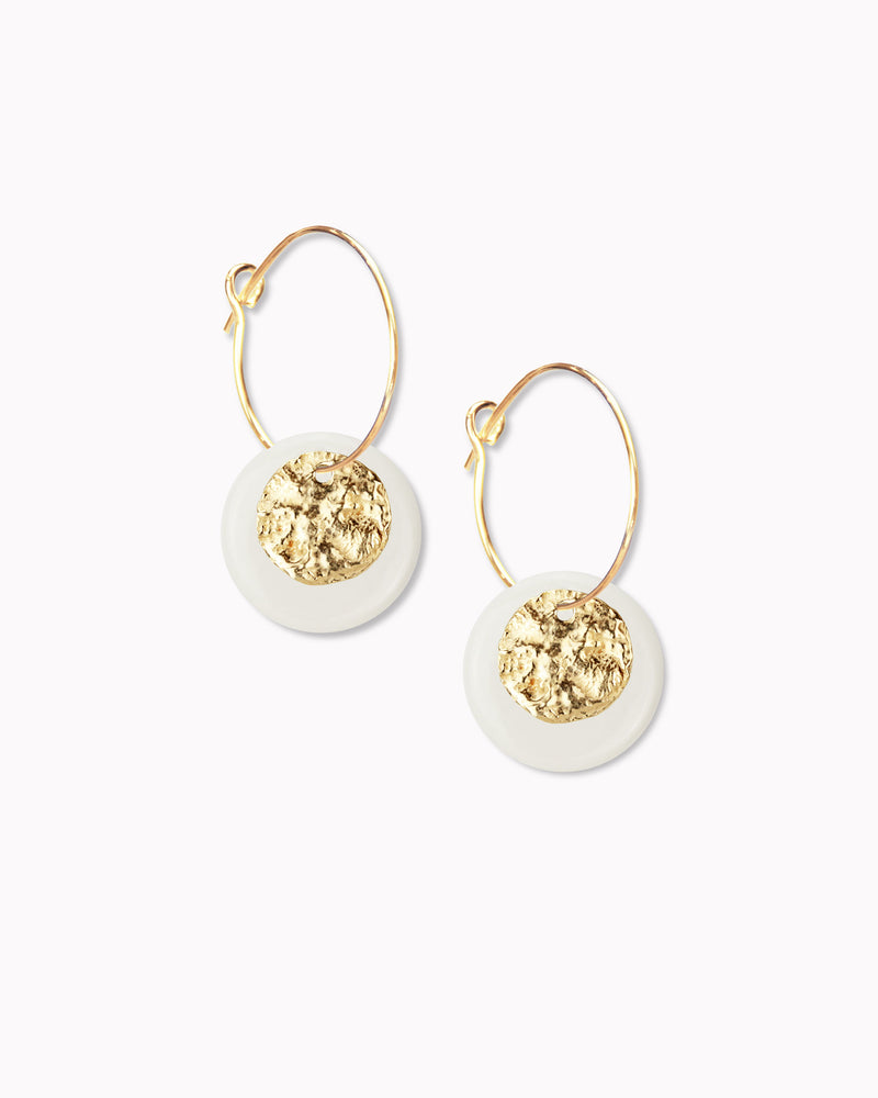 Creolen 'Mondplättchen' aus Porzellan