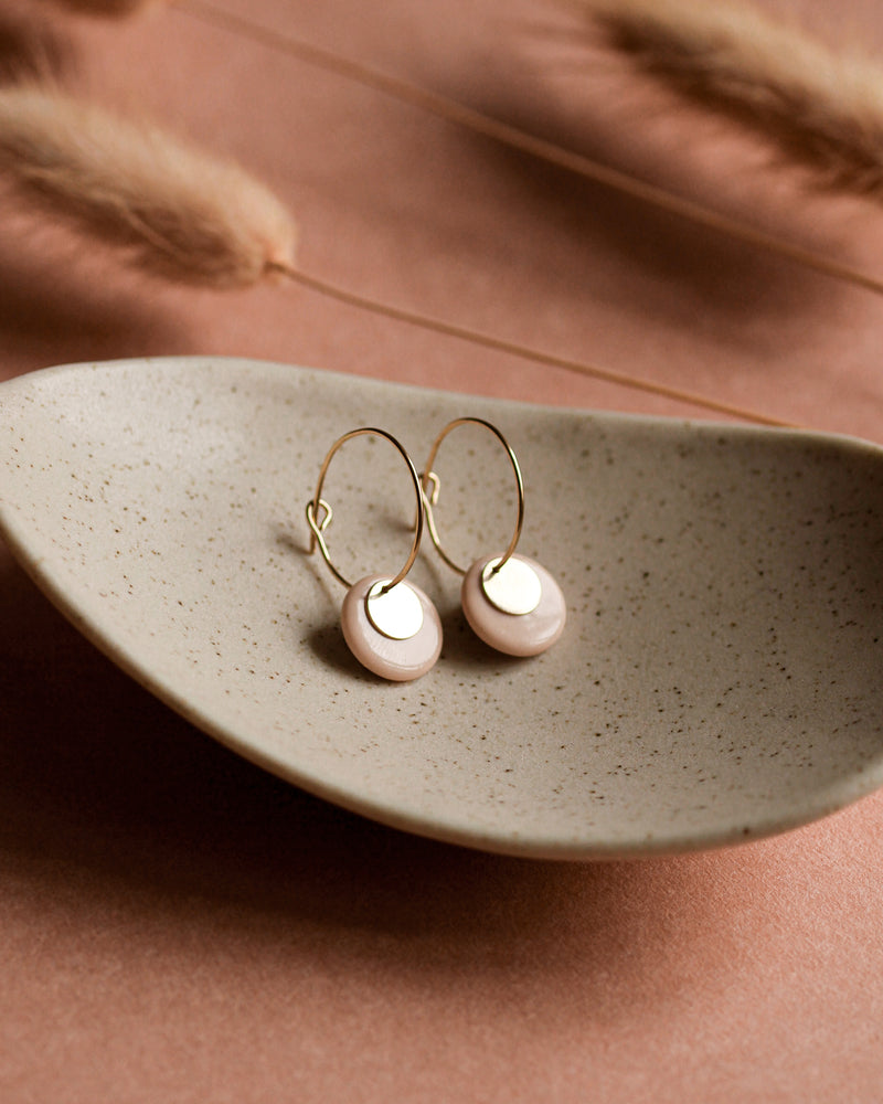 Creolen 'Plättchen' aus Porzellan