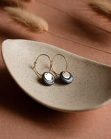 Creolen 'Plättchen' aus Porzellan