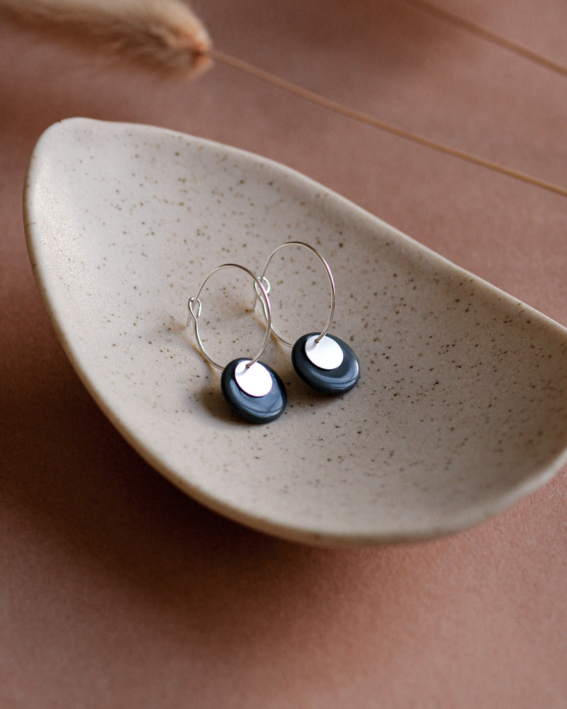 Creolen 'Plättchen' aus Porzellan