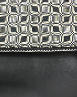 Leder-Foldover-Clutch 'Finja' - Schwarz/Weiß
