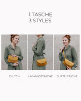 Vegane 3in1-Gürteltasche 'Gerit' - Dunkelgrau