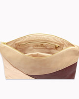 Vegane Geo-Umhängetasche 'Gesina' - Beige/Roségold/Bordeaux