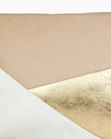 Leder-Umhängetasche 'Gesina' - Nude/Gold/Weiß
