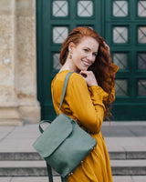 Leder-Rucksack 'Runa' - Grün