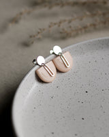 Ohrstecker 'Halbkreis Oval' aus Porzellan