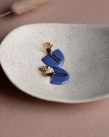 Ohrstecker 'Halbkreis Oval' aus Porzellan