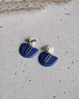 Ohrstecker 'Halbkreis Oval' aus Porzellan