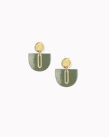 Ohrstecker 'Halbkreis Oval' aus Porzellan