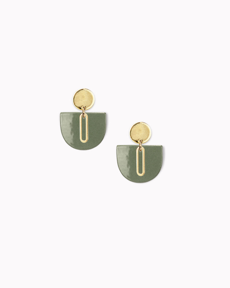 Ohrstecker 'Halbkreis Oval' aus Porzellan