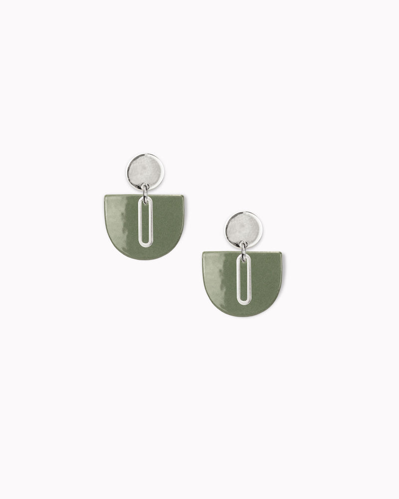 Ohrstecker 'Halbkreis Oval' aus Porzellan