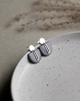 Ohrstecker 'Halbkreis Oval' aus Porzellan