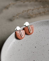 Ohrstecker 'Halbkreis Oval' aus Porzellan