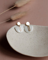 Ohrstecker 'Halbkreis Oval' aus Porzellan